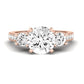 Primrose Moissanite Matching Band Only ( Engagement Ring Not Included) For Ring With Round Center rosegold