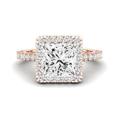 Florizel Moissanite Matching Band Only (does Not Include Engagement Ring) For Ring With Princess Center rosegold