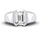 Jasmine Moissanite Matching Band Only (does Not Include Engagement Ring) For Ring With Emerald Center whitegold