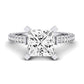 Daphne Moissanite Matching Band Only (does Not Include Engagement Ring)  For Ring With Princess Center whitegold