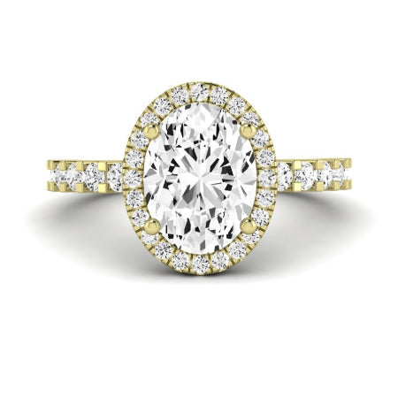 Sweetpea Oval Moissanite Bridal Set yellowgold