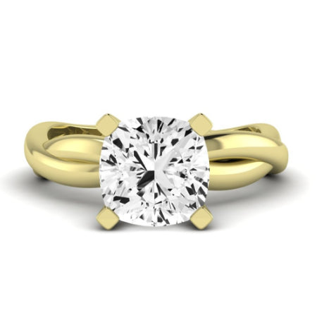 Baneberry Moissanite Matching Band Only (does Not Include Engagement Ring)  For Ring With Cushion Center yellowgold