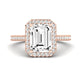 Mallow Diamond Matching Band Only (does Not Include Engagement Ring)   For Ring With Emerald Center rosegold