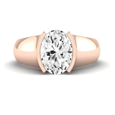 Jasmine Diamond Matching Band Only (does Not Include Engagement Ring) For Ring With Oval Center rosegold