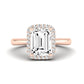 Calla Lily Diamond Matching Band Only (does Not Include Engagement Ring) For Ring With Emerald Center rosegold