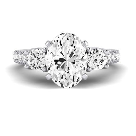 Primrose Moissanite Matching Band Only ( Engagement Ring Not Included) For Ring With Oval Center whitegold
