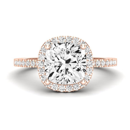 Bergenia Moissanite Matching Band Only (does Not Include Engagement Ring ) For Ring With Cushion Center rosegold