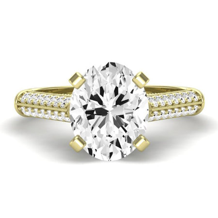 Iberis Moissanite Matching Band Only (does Not Include Engagement Ring) For Ring With Oval Center yellowgold