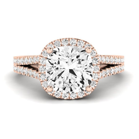Silene Moissanite Matching Band Only ( Engagement Ring Not Included) For Ring With Cushion Center rosegold