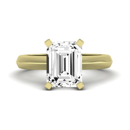 Senna Moissanite Matching Band Only ( Engagement Ring Not Included) For Ring With Emerald Center yellowgold