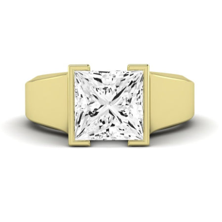 Jasmine Moissanite Matching Band Only (does Not Include Engagement Ring) For Ring With Princess Center yellowgold