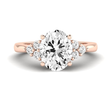 Alyssa Moissanite Matching Band Only (does Not Include Engagement Ring) For Ring With Oval Center rosegold