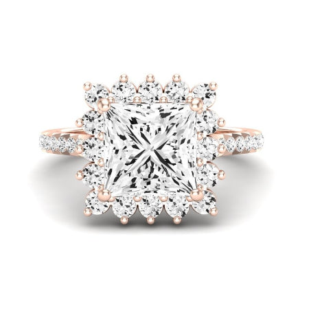 Gazania Diamond Matching Band Only (does Not Include Engagement Ring) For Ring With Princess Center rosegold