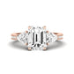 Snowdonia Moissanite Matching Band Only (engagement Ring Not Included) For Ring With Emerald Center rosegold