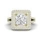 Lupin Moissanite Matching Band Only (does Not Include Engagement Ring)  For Ring With Princess Center yellowgold