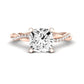 Iris Moissanite Matching Band Only (does Not Include Engagement Ring) For Ring With Cushion Center rosegold