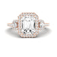 Lunaria Moissanite Matching Band Only (does Not Include Engagement Ring) For Ring With Emerald Center rosegold