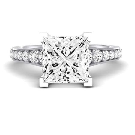 Holly Diamond Matching Band Only (does Not Include Engagement Ring) For Ring With Princess Center whitegold