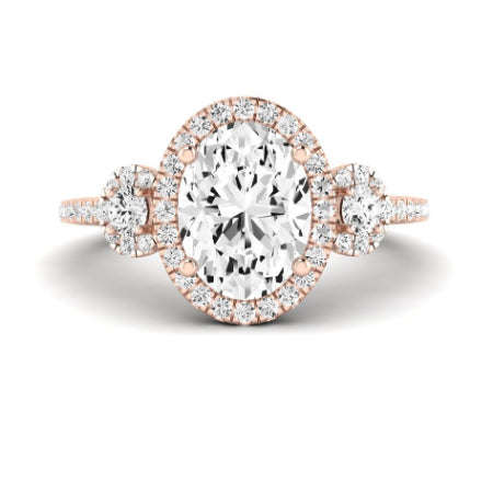 Lunaria Moissanite Matching Band Only (does Not Include Engagement Ring) For Ring With Oval Center rosegold