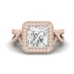 Clover Diamond Matching Band Only ( Engagement Ring Not Included) For Ring With Princess Center rosegold