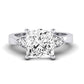 Hibiscus Moissanite Matching Band Only (does Not Include Engagement Ring)  For Ring With Princess Center whitegold