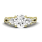Bottlebrush Moissanite Matching Band Only (does Not Include Engagement Ring) For Ring With Round Center yellowgold