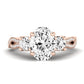 Bottlebrush Oval Moissanite Bridal Set rosegold