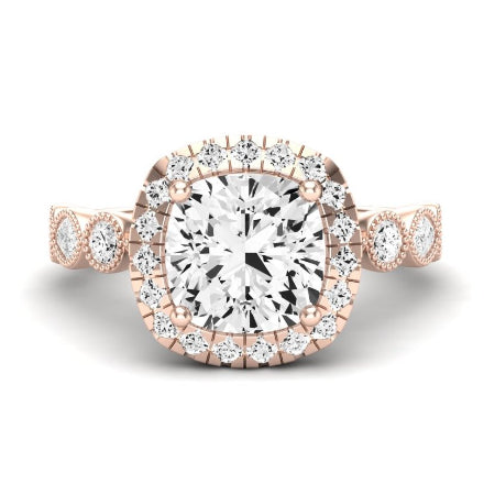 Aubretia Diamond Matching Band Only (does Not Include Engagement Ring) For Ring With Cushion Center rosegold