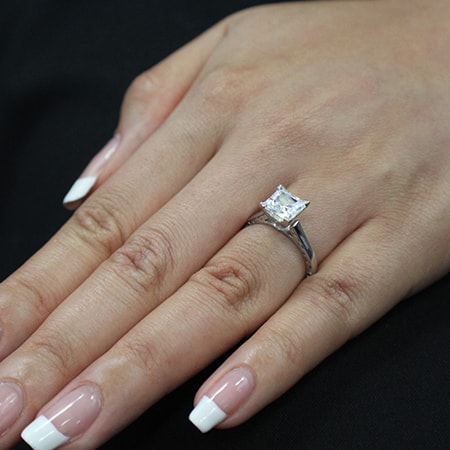 Astilbe Princess Diamond Engagement Ring (Lab Grown Igi Cert) whitegold