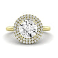 Tulip Moissanite Matching Band Only (does Not Include Engagement Ring) For Ring With Round Center yellowgold