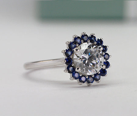 Dicentra Moissanite Matching Band Only (engagement Ring Not Included) For Ring With Round Center whitegold