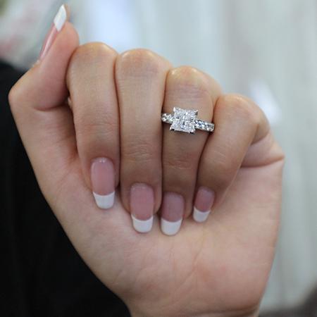 Eliza Diamond Matching Band Only (engagement Ring Not Included) For Ring With Princess Center whitegold