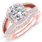 Honesty Diamond Matching Band Only (engagement Ring Not Included) For Ring With Cushion Center rosegold