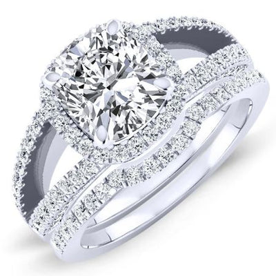 Honesty Moissanite Matching Band Only (engagement Ring Not Included) For Ring With Cushion Center whitegold