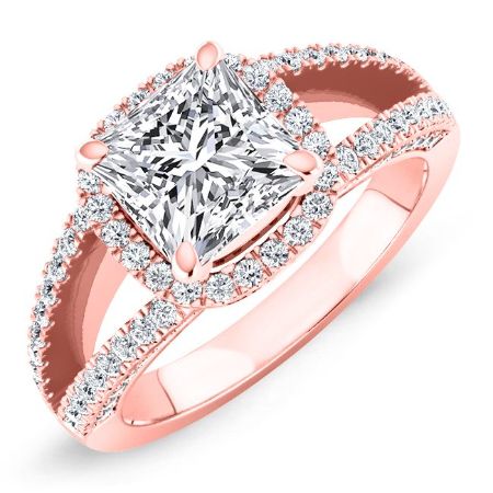 Honesty Princess Moissanite Engagement Ring rosegold