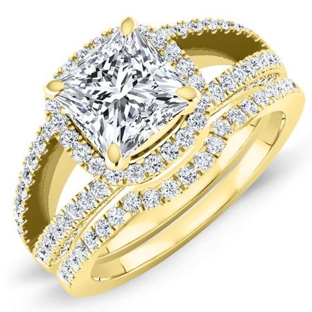Honesty Diamond Matching Band Only (engagement Ring Not Included) For Ring With Princess Center yellowgold