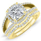 Honesty Moissanite Matching Band Only (engagement Ring Not Included) For Ring With Princess Center yellowgold