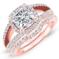 Honesty Moissanite Matching Band Only (engagement Ring Not Included) For Ring With Princess Center rosegold
