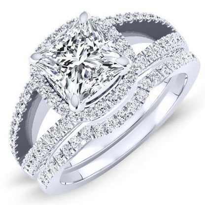 Honesty Moissanite Matching Band Only (engagement Ring Not Included) For Ring With Princess Center whitegold