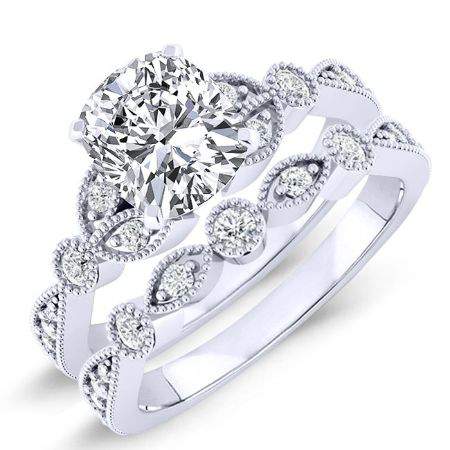 Laurel Diamond Matching Band Only (engagement Ring Not Included) For Ring With Cushion Center whitegold