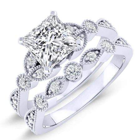 Laurel Diamond Matching Band Only (engagement Ring Not Included) For Ring With Princess Center whitegold