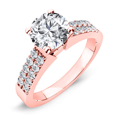 Malva Round Moissanite Engagement Ring rosegold