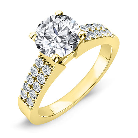 Malva Round Moissanite Engagement Ring yellowgold