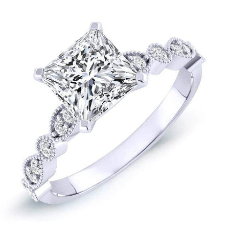 Marigold Princess Moissanite Engagement Ring whitegold