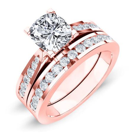 Petunia Diamond Matching Band Only (engagement Ring Not Included) For Ring With Cushion Center rosegold