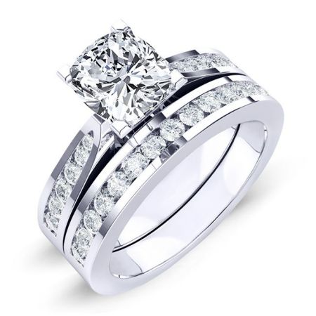 Petunia Diamond Matching Band Only (engagement Ring Not Included) For Ring With Cushion Center whitegold