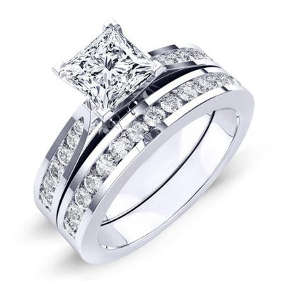 Petunia Moissanite Matching Band Only (engagement Ring Not Included) For Ring With Princess Center whitegold