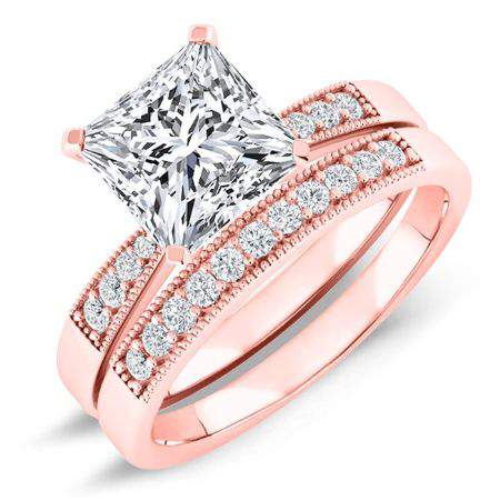 Poppy Diamond Matching Band Only (engagement Ring Not Included) For Ring With Princess Center rosegold