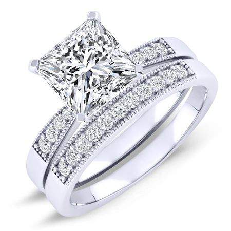 Poppy Diamond Matching Band Only (engagement Ring Not Included) For Ring With Princess Center whitegold