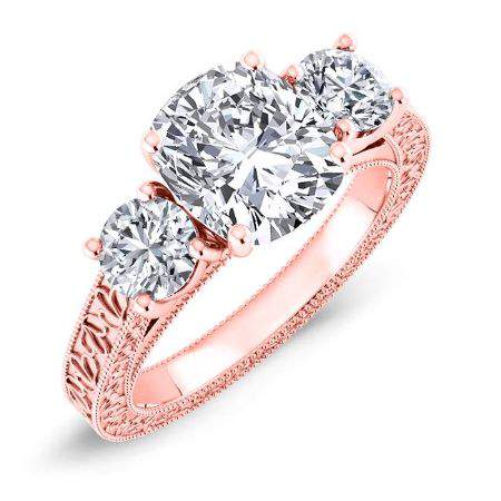 Belladonna Cushion Moissanite Engagement Ring rosegold